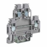 Screw terminal block 4mm2, 2-levels, grey color