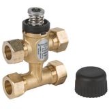 VZ419C Zone Valve, 3-Way with Bypass, PN16, DN15, 15mm O/D Compression, Kvs 0.6 m³/h, M30 Actuator Connection, 5.5 mm Stroke, Stem Up Closed