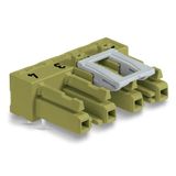 Socket for PCBs angled 4-pole light green