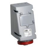 Socket-outlet with RCD, 6h, 30mA, 16A, IP67, 3P+N+E
