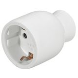 2P+E extension - 16 A - German std - plastic straight outlet - white - gencod