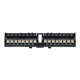 Auxiliary terminal block - 16 way - pack of 10. Two groups of eight internally connected push in terminals for distributing signals/power.