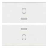 Two half-buttons 2M O symbol white