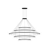 Pendant Circular Outward 5 Rings (ø600 ø1200 ø2000 ø1200 ø600) LED 290.7W 16996lm 3000K White