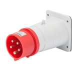 STRAIGHT FLUSH MOUNTING INLET - IP44 - 3P+N+E 16A 380-415V 50/60HZ - RED - 6H - SCREW WIRING