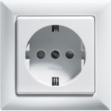 German Socket (Type F) DSS with socket outlet front, pure white