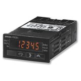 Digital panel meter, DIN48x24mm, DC voltage/current + NPN input, 2x re