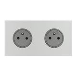 Art d'Arnould universe Epure double socket 2P+E 16A 250V - satin steel