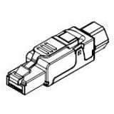 RJ45 plug C6a STP, on-site installable,f.solid wire,straight