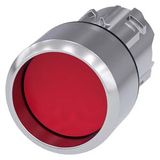 Pushbutton, 22 mm, round, metal, shiny, red, Front ring, high, momentary 3SU1050-0CB20-0AA0-Z X90