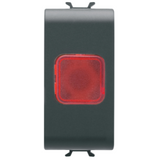 SINGLE INDICATOR LAMP - RED - 1 MODULE - SATIN BLACK - CHORUSMART