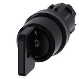 3SU1000-4HM01-0AA0-Z Y19 Key-operated switch O.M.R, 22 mm, round, plastic, lock number 73034, black, with 2 keys, 3 switch positions I>O