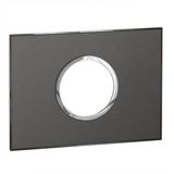 Italian / US standard plate Arteor round version 2 modules - brushed metal black