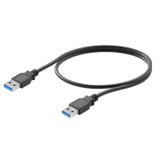 USB cable, USB A 3.0, PVC, blue