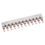 Busbar, 3-Phase, 12 Pin, for 4 Circuit Breakers