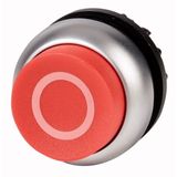 Pushbutton, RMQ-Titan, Extended, maintained, red, inscribed, Bezel: titanium