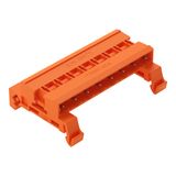 Double pin header DIN-35 rail mounting 8-pole orange