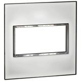 Plate Arteor - US standard - square - 4 modules - 4'' x 4'' - mirror white