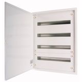 Complete flush-mounted flat distribution board, white, 24 SU per row, 6 rows, type C