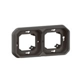 Plexo 2-station waterproof plate support for horizontal or vertical recessed mounting of modular functions - anthracite