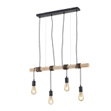 Brody pendant 4-pc E27 matt black