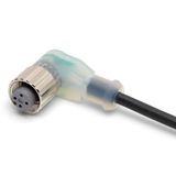 Sensor cable, M12 right-angle socket (female), 3-poles, A coded, PVC f XS2F0740F