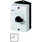 Step switches, T0, 20 A, surface mounting, 3 contact unit(s), Contacts: 6, 45 °, maintained, With 0 (Off) position, 0-2, Design number 8314