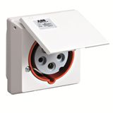 Surface socket-outlet, for flush mounting, 6h, 16A, IP44, 2P+E