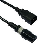 Set of 10 power cords C14-C13 1.5m black serverside locking