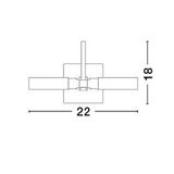 Clear Glass Satin Nickel Metal LED G9 2x5 Watt 230 Volt IP44 Bulb Excluded L: 22 W: 12 H: 18 cm