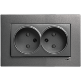 Novella Dark Grey Two Gang Socket