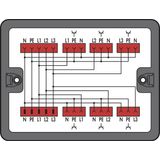 Distribution box Three-phase to single-phase current (400 V/230 V) 1 i