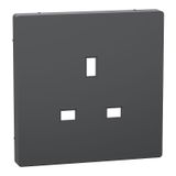 Central plate for British standard socket insert, anthracite, system design