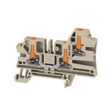Feed-through terminal block, PUSH IN, 4 mm², 1000 V, 32 A, Number of c