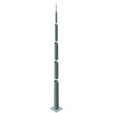Telesc. lightning protection mast height 13.35m St/tZn w. flange plate
