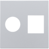 Finishing set for single coaxial connection and network connection RJ4