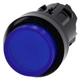 Illuminated pushbutton, 22 mm, round, plastic, blue, pushbutton, raised momentary contact 3SU1001-0BB50-0AA0-Z Y19