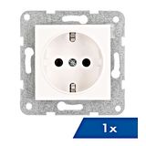 Socket outlet, cage clamps, 1 pcs, white