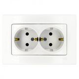 Linnera-Rollina Two Gang Earthed Socket White