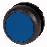 Illuminated pushbutton actuator, RMQ-Titan, Flush, maintained, Blue, Blank, Bezel: black