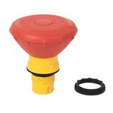 Allen-Bradley, 800FP-MT64, 800F Non-Illuminated Mushroom Operators, Twist to Release, 60mm, Round Plastic (Type 4/4X/13, IP66), Red