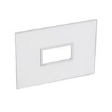 Plate Arteor - square - 1 vertical module - 2'' x 4'' - mirror white