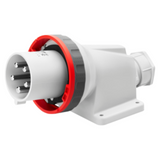 90° ANGLED SURFACE MOUNTING INLET - IP67 - 3P+E 63A 380-415V 50/60HZ - RED - 6H - MANTLE TERMINAL