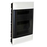 LEGRAND 3X18M FLUSH CABINET SMOKED DOOR E + N  TERMINAL BLOCK FOR DRY WALL