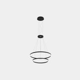 Pendant Circular Downward 2 Rings (ø900 ø600) LED 77.3W 2521lm 2700K Black