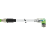 M8 male 0° / M8 female 90° A-cod. LED PUR 3x0.25 gy UL/CSA+drag ch. 6m