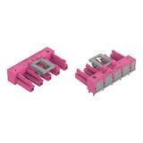 Socket for PCBs angled 5-pole pink
