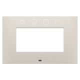 EGO SMART PLATE - IN PAINTED TECHNOPOLYMER - 4 MODULES - NATURAL BEIGE - CHORUSMART