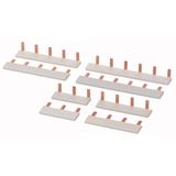 Phase busbar with 3x pins, 1-phase, insulated, angled