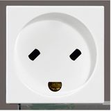 Socket outlet Mosaic - Danish - 2P+E - for UPS - with shutters - 2 mod - white
